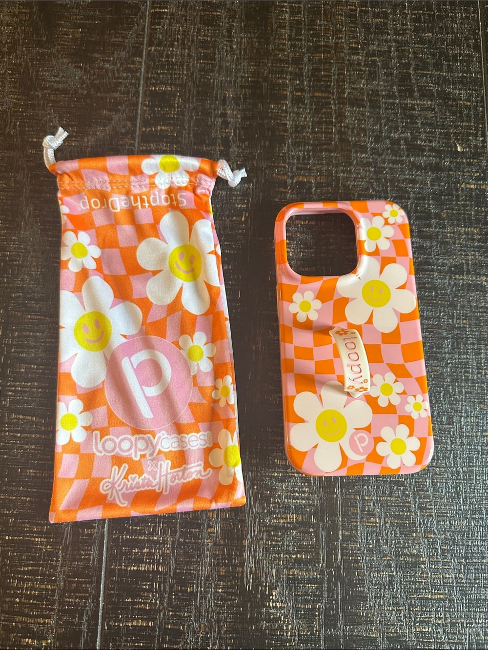 LoopyCases x Krista Horton Pink & Orange Floral iPhone 14 Pro Case